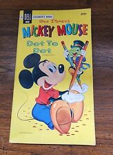 Vintage Mickey Mouse Jiminy Cricket Dot to Dot Dell Coloring Book 1956 MCM RARE picture