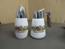 VTG Gemco Cream and Sugar set w/ chrome tops Spice of Life pattern picture