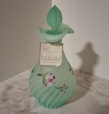 Vintage Fenton Sea Mist Green  Decanter –  Signed (Shelley Fenton & L. Emerson) picture