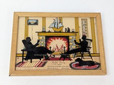 Vintage Reverse Painted Men Smoking Thermometer Frame Shiloh Dairy York PA picture
