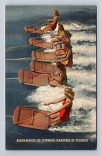 Cypress Gardens FL-Florida, Aqua Maids On River, Antique, Vintage Postcard picture