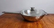 Wolfgang Puck 11” Wok Stir Fry 18/10 Stainless Steel Bistro Collection with Lid picture