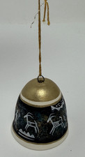 Native American Art Pottery Mini Bell Ornament M Kanteena Laguna NM Pueblo 1993 picture