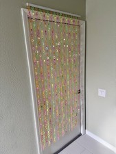 Vintage Y2K Plastic Loop/Bead Chain Link Doorway Curtain 33.5”x71” picture