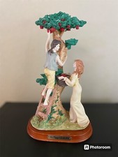 Vtg “The Peggy’s Collection” PORCELAIN STATUE Man&Woman Picking Apples Figurine picture