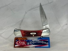 Vintage 1997–99 CASE XX R61405L SS Lockback Knife Red Bone Nickel Silver Bolster picture