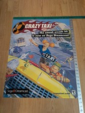 Vintage 2000 Crazy Taxi Sega Dreamcast 22x28 Promo Poster Store Display picture