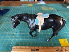 Breyer Horse and Saddle black w/blaze picture