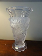 Desna Bohemia Frosted Crystal Nude Figural Man Woman Child SMALL WONDERS Vase picture