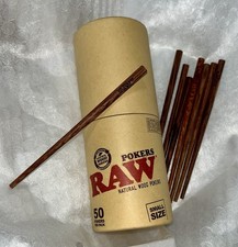 8-pcs Authentic RAW Small Wood Poker Sticks PLUS BONUS Plastic Cone Snuffer Tube picture