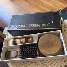 Vintage NOS NIB West Germany Men's Wood Shaving Grooming Essentials Set    Rare picture