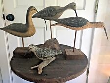 Lot of 4 Shore Bird Decoys - Hand carved picture