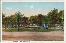 1915-1930 Buffalo NY Soldiers Place Postcard Memorial Cannons New York WB picture