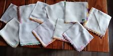 11 Vintage Linen Hankerchiefs With Croch picture