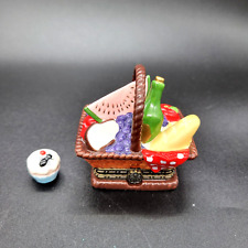 Cooking Club Of America Picnic Basket Trinket Box Porcelain with box picture