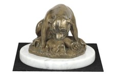 Staffy Type 3 - Figure with a Dog on White Marble Art Dog DE picture