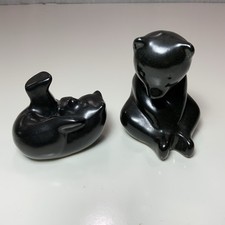 Vintage Pigeon Forge Pottery Black  Bears Signed D Ferguson 4 inch tall & 2.5 in picture