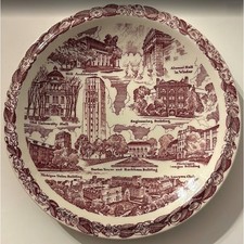 Vintage 1942 University of Michigan Vernon Kilns Souvenir Plate Ann Arbor MI picture