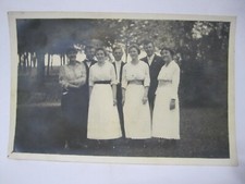 FAMILY PORTRAIT OUTSIDE MEN WOMEN REAL PHOTO POSTCARD 1910s RPPC picture