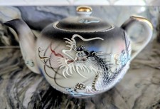 Dragon Tea Set Shofu Occup.Japan Moriage Relief 15 Pc Teapot Cups Saucers Vases picture