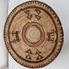 Vintage African Hausa Tribe Woven Circular Coil Weave Geometric Basket Tray picture
