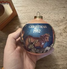 Vintage 1982 Hummelwerk Ball Ornament A King is Born Nativity Merry Christmas picture