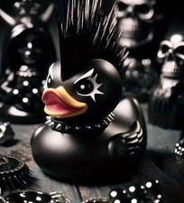 Gothic Punk Duck Statue - Resin Figurine, Halloween, Dark Sculpture...Rocker picture