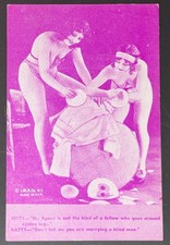EYEING LEGS I.M.R. NY Arcade Card Risque Flapper Comic c/1940s Original COA picture