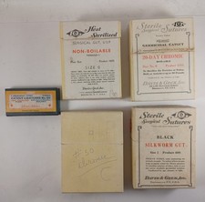 Vintage Johnson & Johnson Davis Geck Silkworm Gut Catgut Sutures 39 Sealed Vials picture