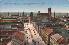 Munich Germany Ludwigstrasse Rathaus & Dom Divided Back Postcard c1910 Unused picture