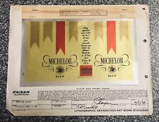 RARE 12 OZ Michelob Beer Can Lithographic Separation Artwork Standard 1978 picture