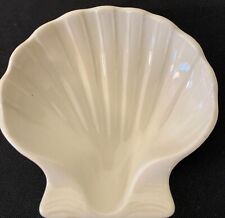 HALL Pottery Ceramic Soap Dish Shell Shape #230 White Vintage USA Jewelry Dish picture