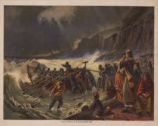 The Departure Launching the Life Boat 1878 8x10 Print HT51341347 picture