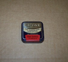 EX-LAX Vintage FREE SAMPLE Medicine Tin The Chocolate Laxative With Booklet  H10 picture