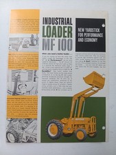 Vtg Massey Ferguson MF 100 & 200 Industrial Loaders Attachments Dealer Flyer AD picture