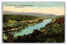 Asheville NC French Broad River Aerial View Posted 1913 Divided Back Postcard picture