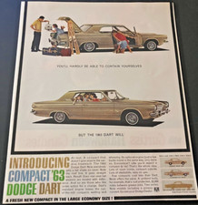 1963 Dodge Dart Compact - Vintage Original Automotive Color Print Ad / Wall Art picture