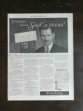 Vintage 1932 Men's Real Silk Men's Socks Full Page Original Ad 424 picture