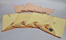 VTG Au Carnaval de Venise Paris Cocktail Napkins Set of 8 Embroiderd Rooster IOB picture