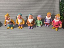 Vintage 1992 Disney Snow White Seven Dwarfs Vinyl 6” Figures Lot Of 6 picture