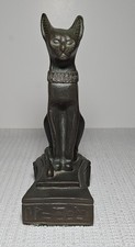 AGI 1986 Egyptian Cat Bastet Statue Artisans Guild Vintage Hieroglyph Base picture