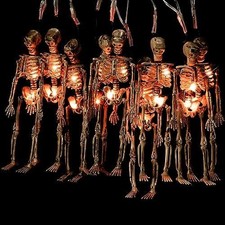 20 LED Halloween Skeleton Skull Lights 8 Modes Waterproof Battery Powered Decor picture