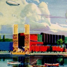 1933, Electrical Building R H D CO Zeppelin Century of Progress Worlds Fair Expo picture