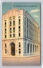 Carbondale PA-Pennsylvania, First National Bank, Antique Vintage Postcard picture