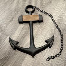 Vintage 1968 Sexton Metal Craft Anchor and Chain Wall Art Decoration 20 x 14 in picture