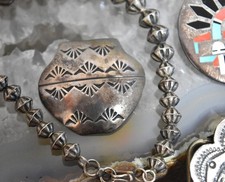 Navajo Sterling Silver Stamped Pot Pin Pendant Artist Rick Werito picture