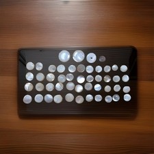 Lot/48 Multi-Size VTG/Antique Mother-of-Pearl White Shank Style Buttons Mix picture