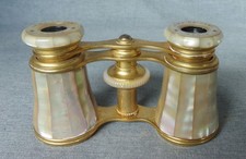 Lemaire Fabt Paris Antique Mother of Pearl Opera Glasses / Binoculars with Case picture