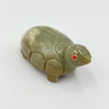 Vintage Zuni Serpentine Stone Soft Shell Turtle Fetish w/ Coral Eyes picture
