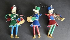 Vintage Pier 1 Imports Glitter Trio Tin Soldier Marching Band 1990 Ornaments picture